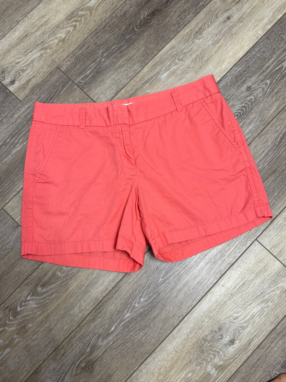 #21)  J. Crew Coral Pink Cotton Bermuda Shorts